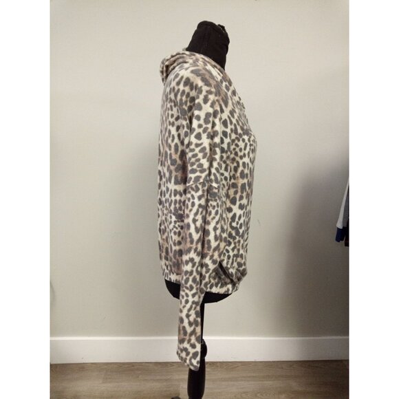 NWT Aqua Women's Cheetah Print Over-Sized Hoodie Size Small - Picture 2 of 7
